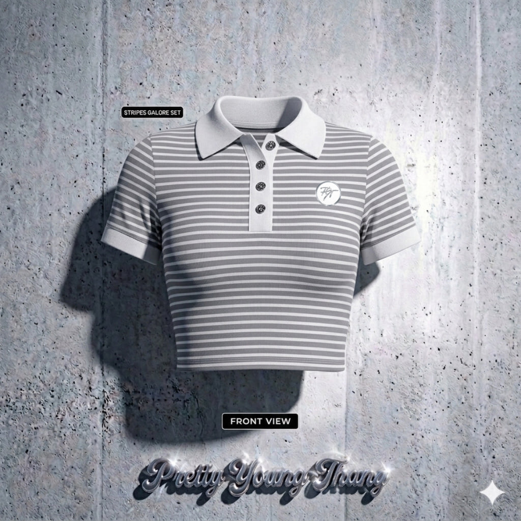 NOIR COURT STRIPE SET | Pretty Young Thang