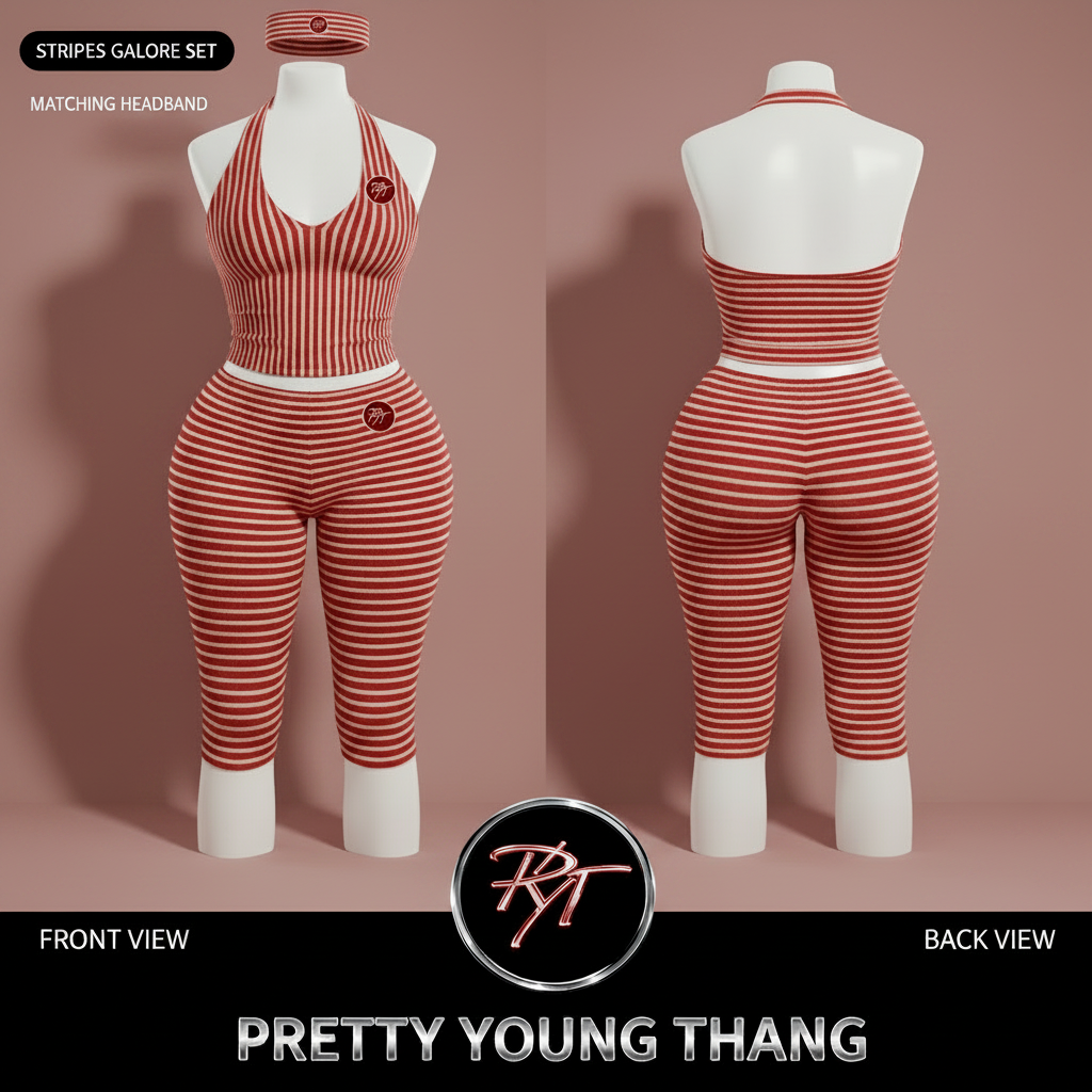 Strawberry & Cream — Halter Top & Capri Shorts